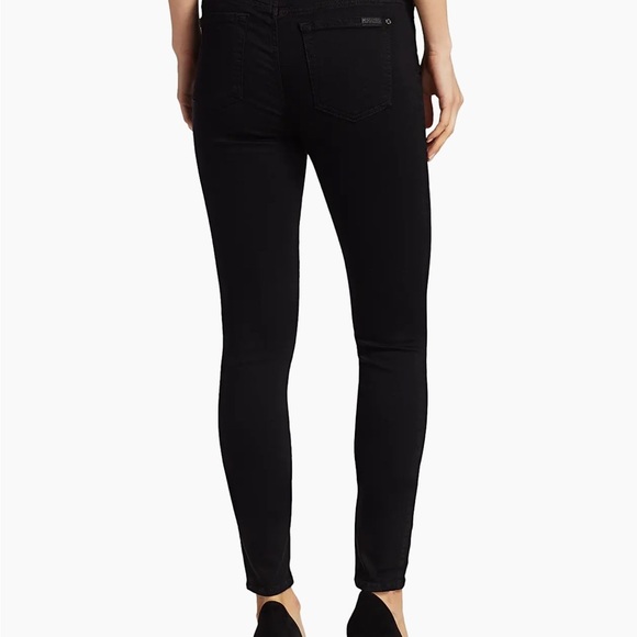 7 For All Mankind The High-Rise Skinny Black Jeans Size 28 - Picture 4 of 14